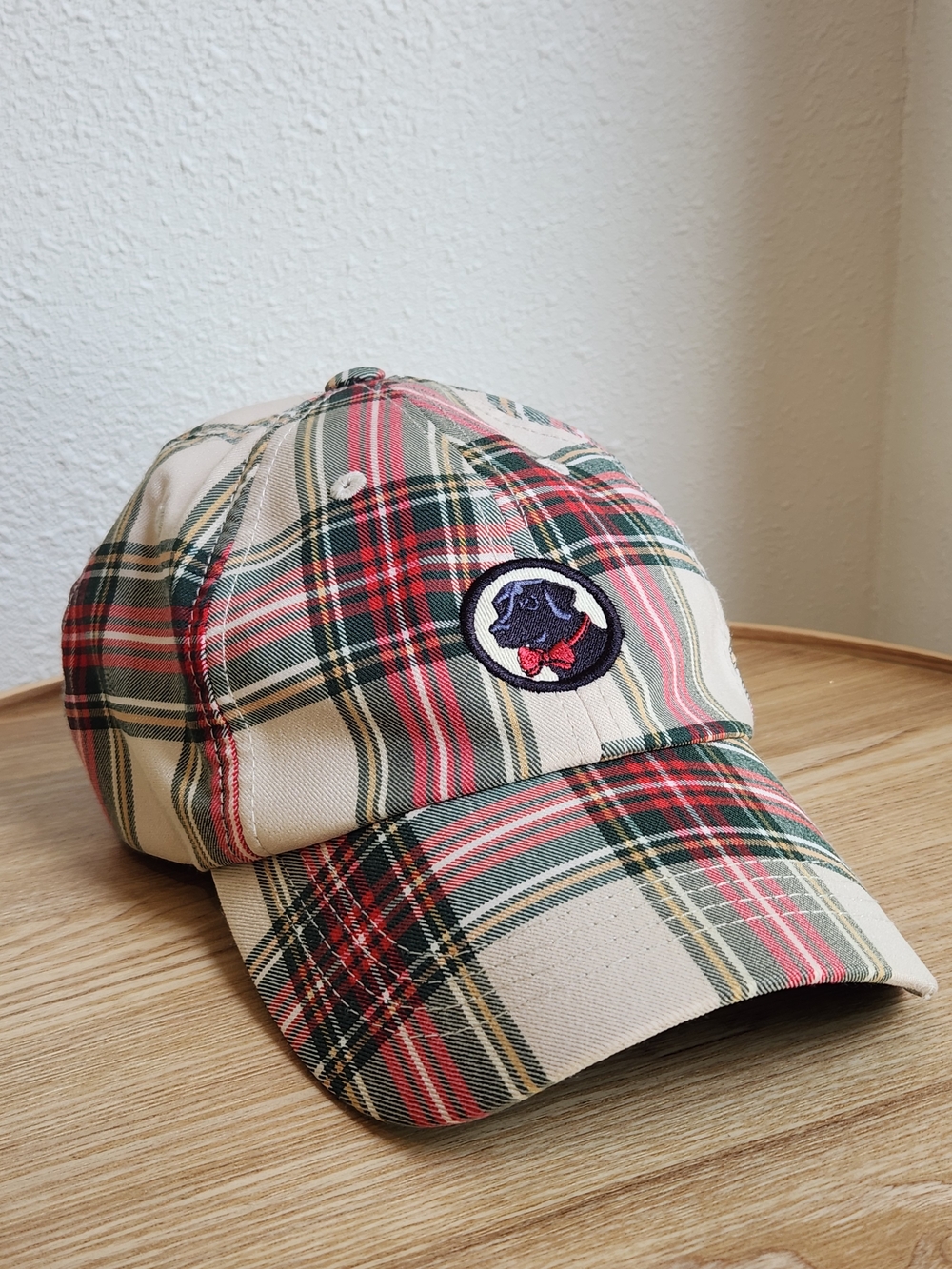 Southern Proper Plaid Baseball Cap in Beige, Red & Green